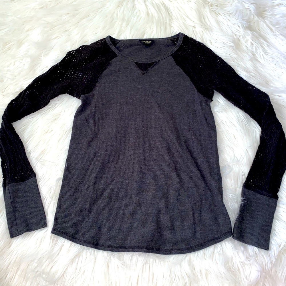 gray netted top